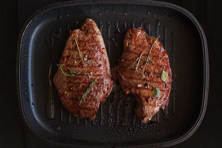 Cooking grilled black angus steak on nonstick iron grill pan, Can You Cook A Steak In A Nonstick Pan?