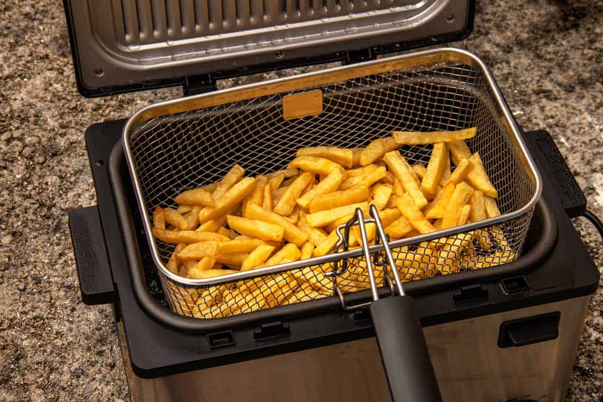 Newly cooked potato fries on a fryer basket, How Much Does A Deep Fryer Cost?