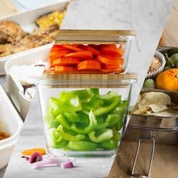 Collage of plastic, glass and stainless steel food container, Is It Better To Store Food In Plastic, Glass, Or Stainless Steel?