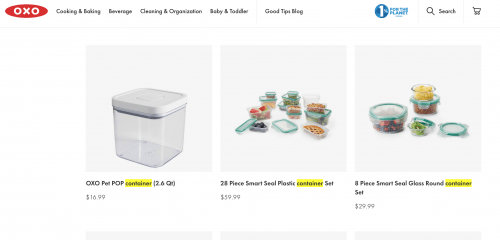 Food containers on OXO's page.