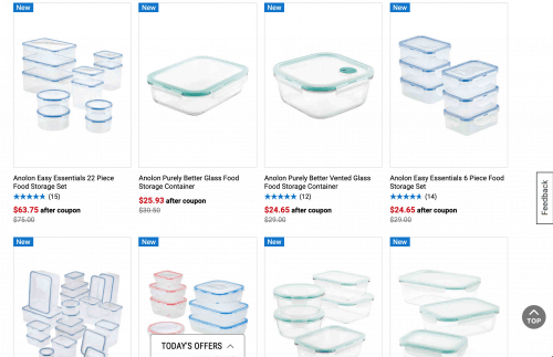 Food containers on Belk's page.