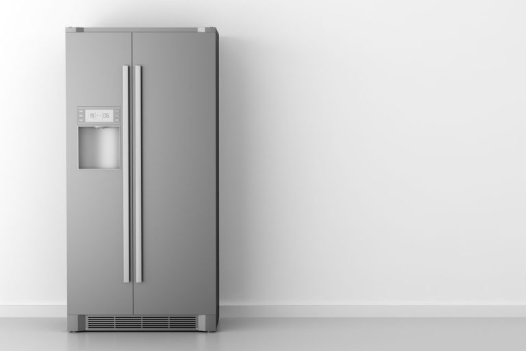 Double door freezer on a gray background, How Big Is The Typical Freezer? [4 Sizes Explained]