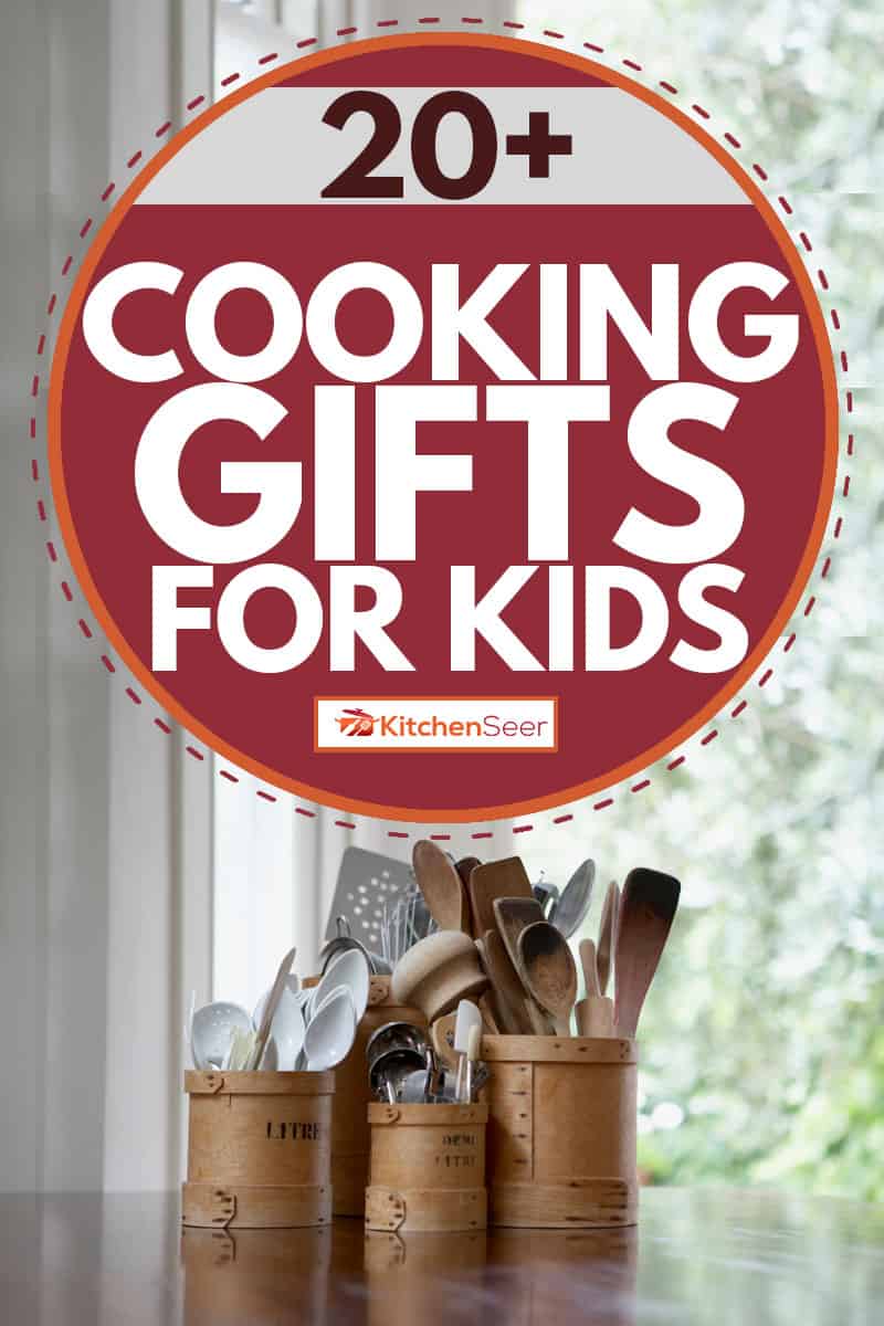 Kitchen utensils placed inside a circular container, 20+ Cooking Gifts For Kids