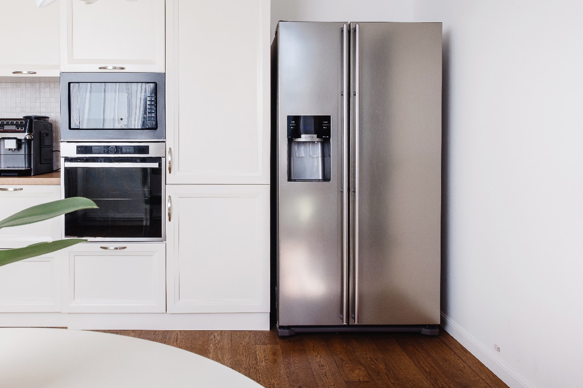 Modern appliances and new design in kitchen