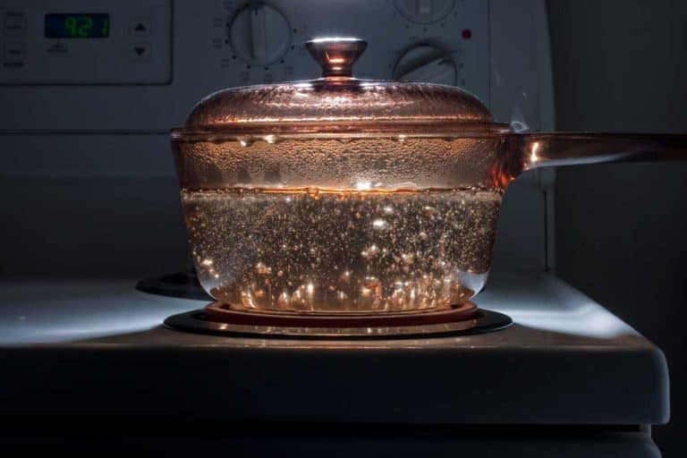 A saucepan of boiling water on a hob in a dark room, What Type of Pot is Best For Boiling Water?