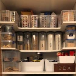 Close up of an organized pantry with snacks and baking ingredients, How To Convert A Closet Into A Pantry [In 6 Steps]