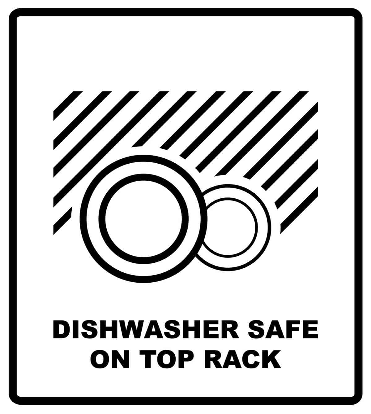 Dishwasher safe on top rack symbol