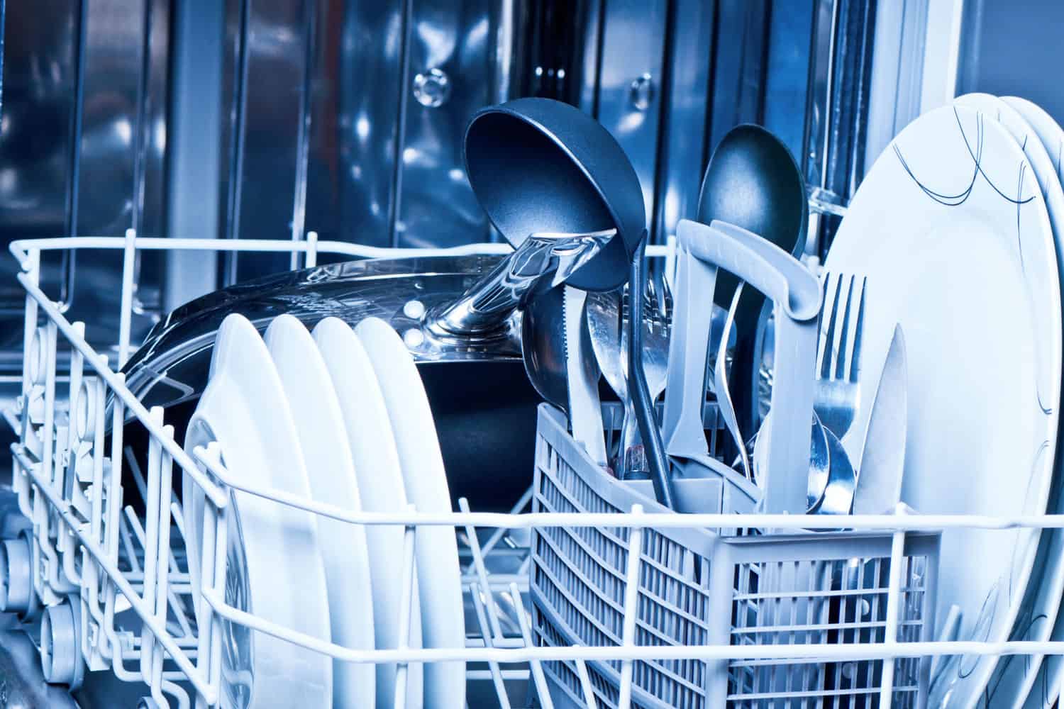 A close up photo of a dishwasher