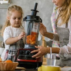 Copy space shot of young woman closing a blender after her toddler daughter assisted her in adding in freshly cut persimmons for a dessert they are preparing together, Is Vitamix Dishwasher Safe?