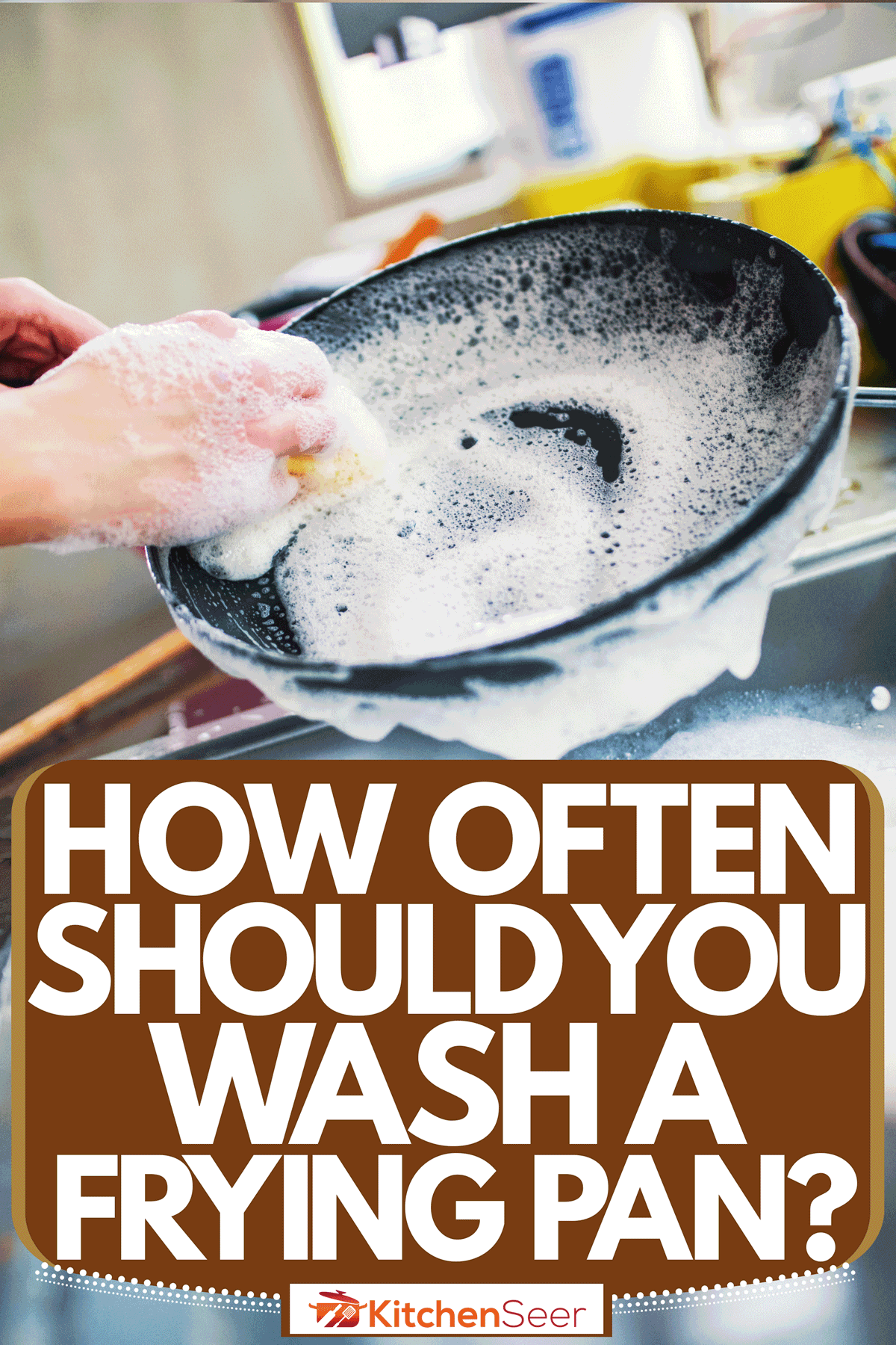 A woman washing a newly used frying pan, How Often Should You Wash A Frying Pan?