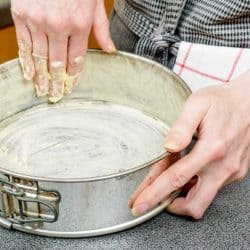 Smearing butter on a springform pan for baking cake, Should You Grease or Line a Springform Pan