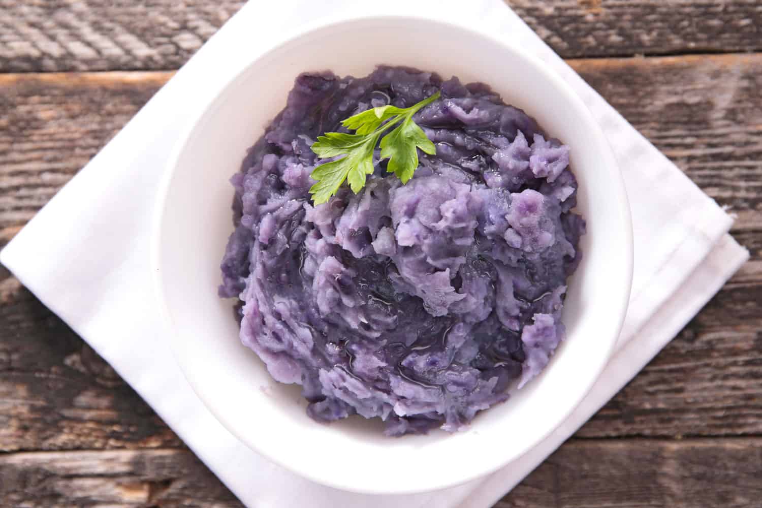 A delicious purple potato mash dish