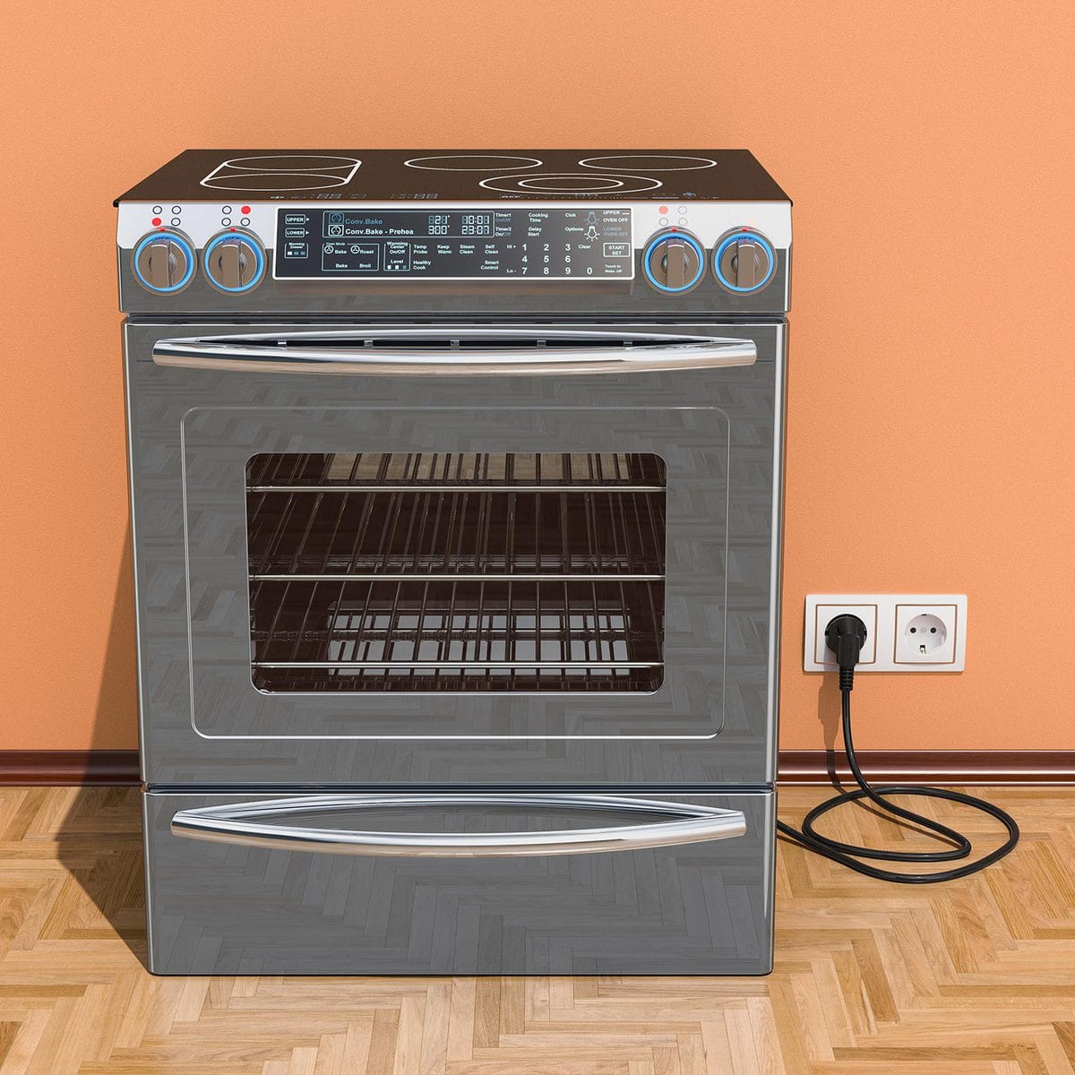 Electric slide-In convection range