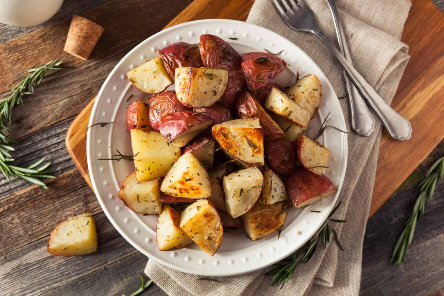 Homemade Roasted Herb Red Potatoes with Salt and Pepper