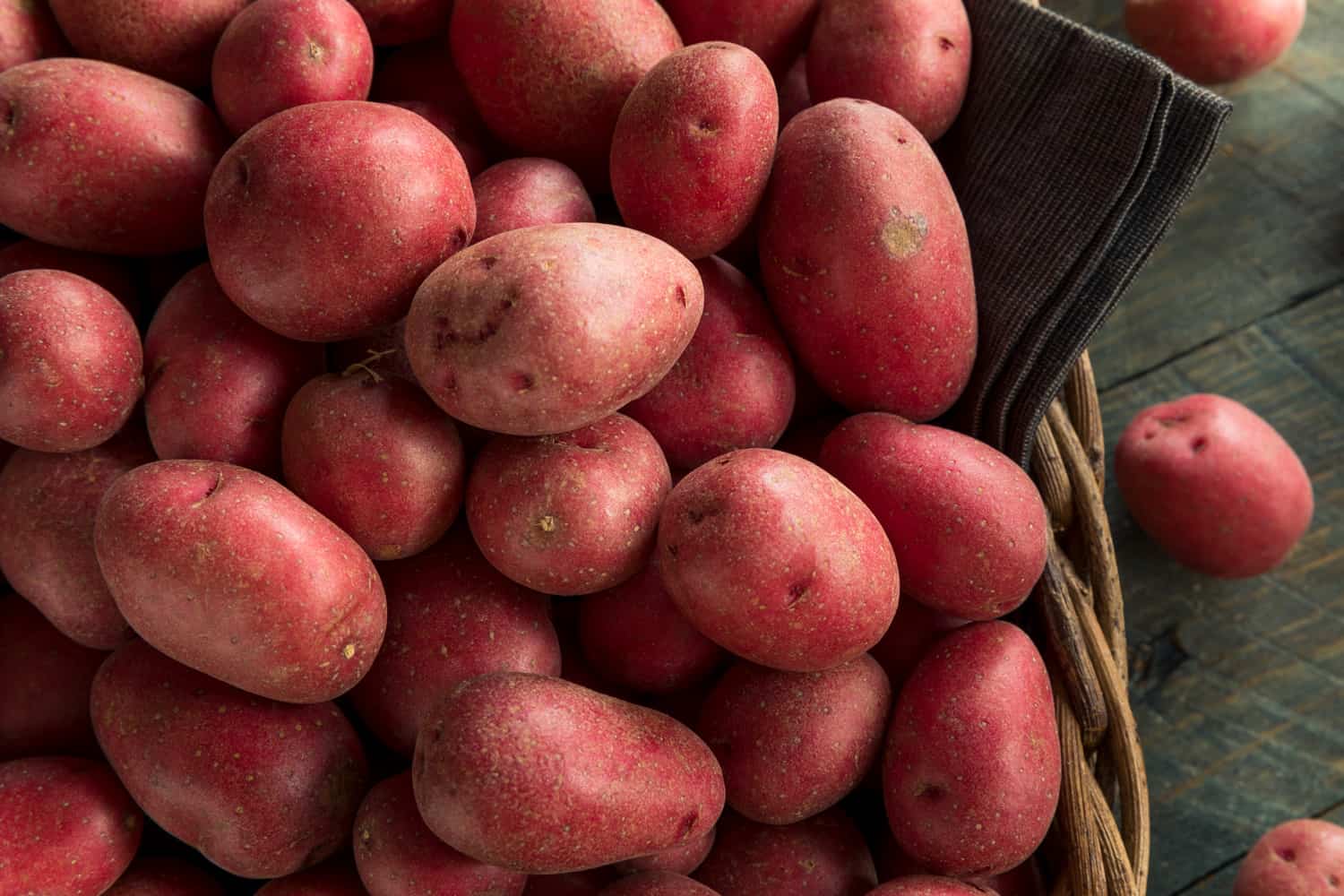 Raw Organic Red Potatoes Ready for Cooking