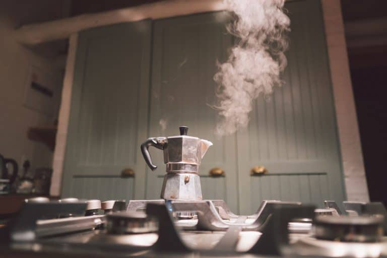 A steaming percolator on a kitchen stove, How To Use A Stovetop Percolator [8 Easy To Follow Steps!]