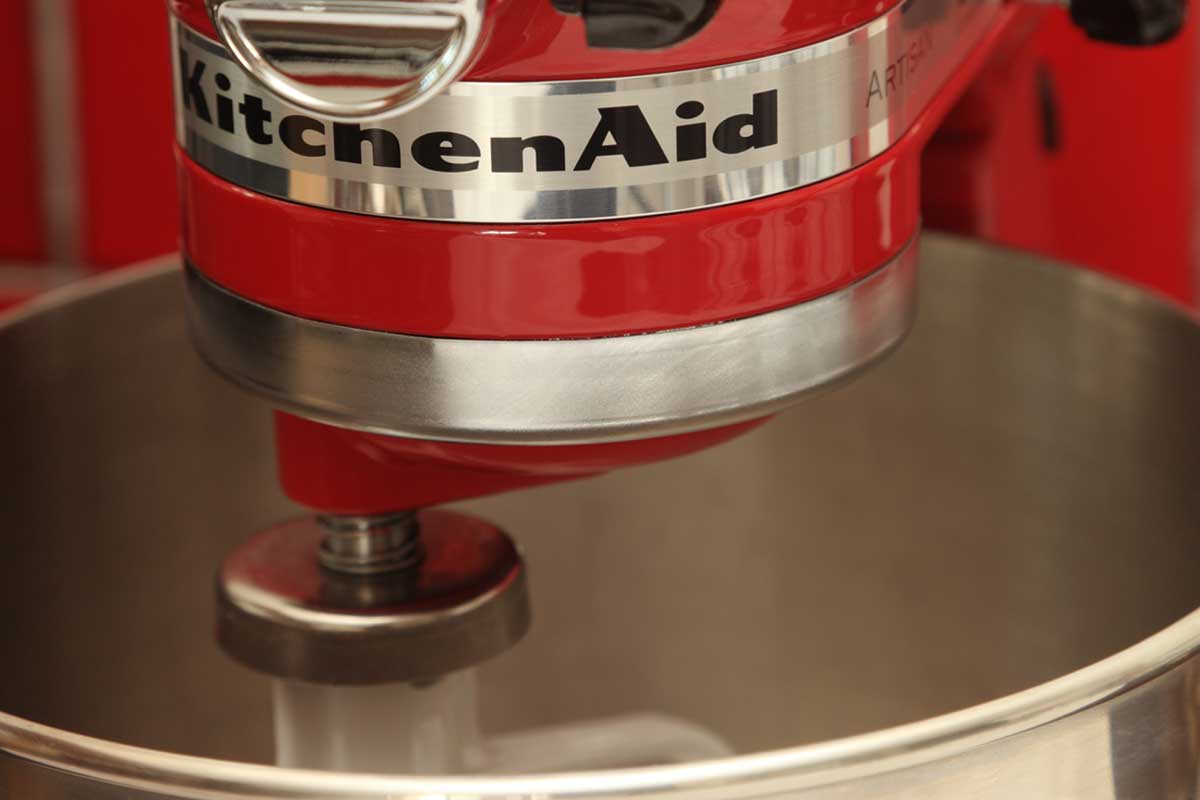 Empire red coloured KitchenAid artisan stand mixer
