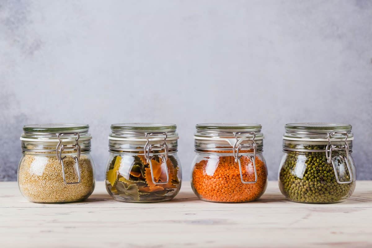 Glass containers for different kinds of bean products