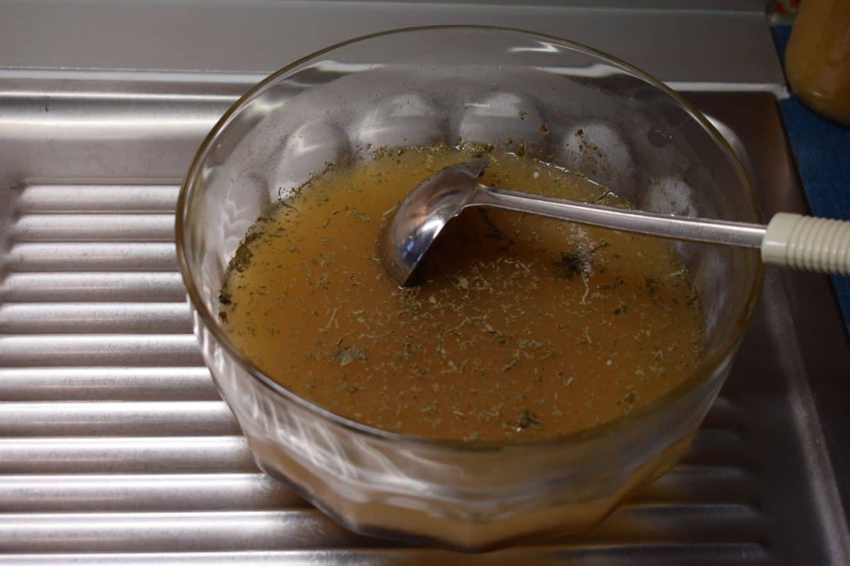 A sour roast marinade in a bowl