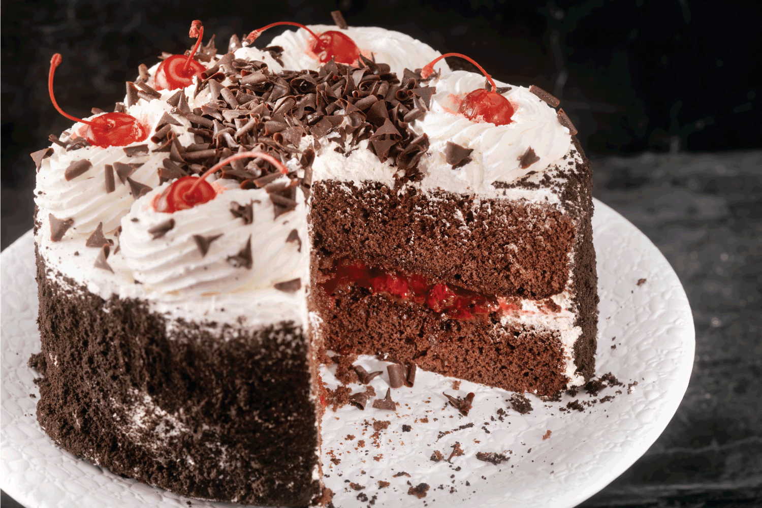 Black Forest Cake with cherries