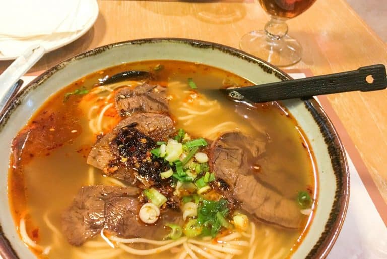 Close up of hot beef ramen noodle soup, Can You Reheat Noodles? [A Look At Various Types of Noodles]