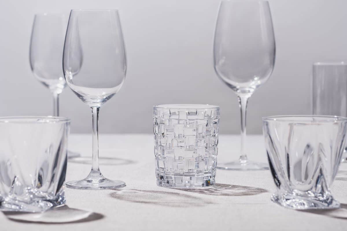 Drinking glass laid out on a table