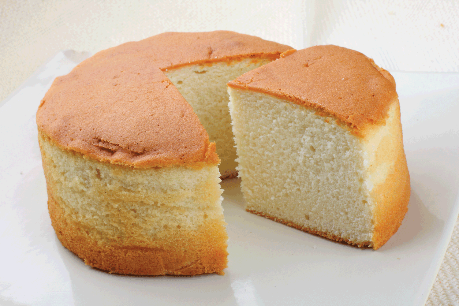 Homemade sponge cake sliced 