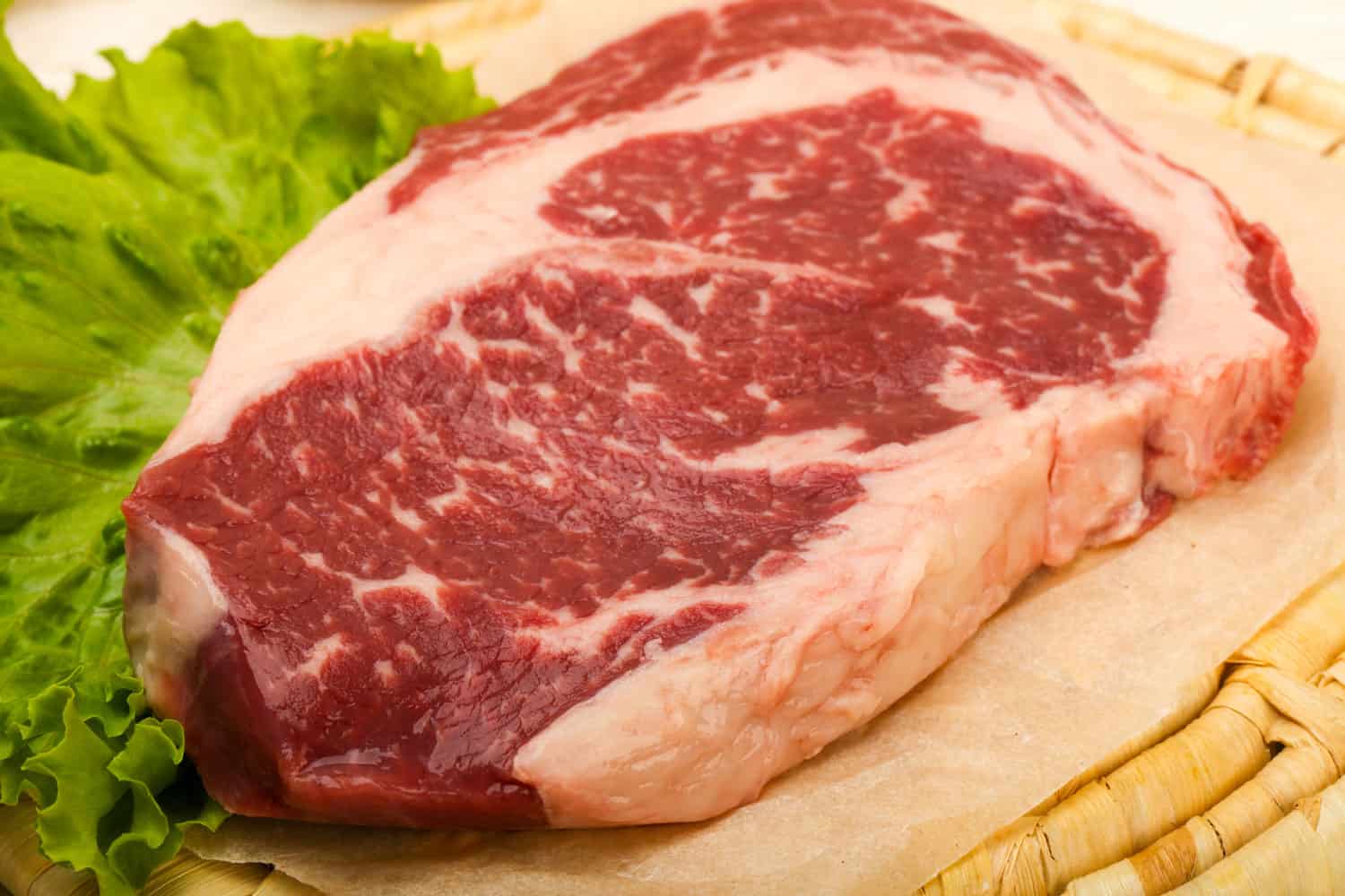 Rib eye raw steak ready for cooking
