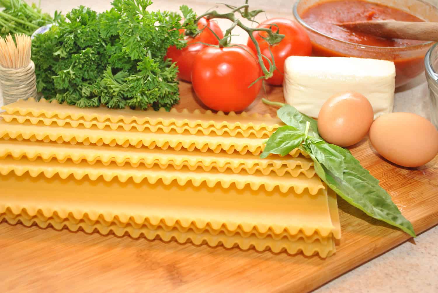 Fresh Ingredients to Make Lasagna
