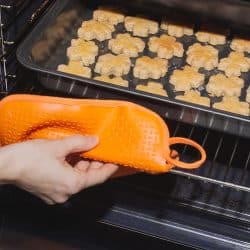 Taking Fresh Baked Cookies out of Oven using silicone pot holder, Can Silicone Pot Holders Go In The Dishwasher?
