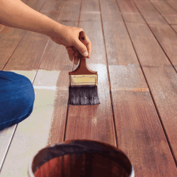 Hand painting oil color on wood floor use for home decoration, How To Paint The Kitchen Floor [A 5-Step Process]