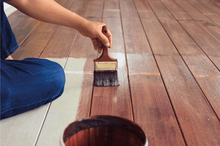 Hand painting oil color on wood floor use for home decoration, How To Paint The Kitchen Floor [A 5-Step Process]