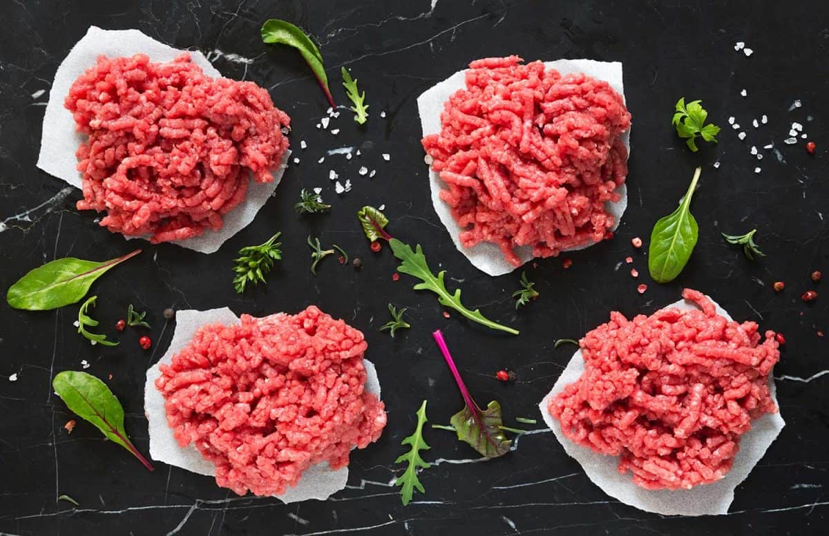Minced beef for cooking