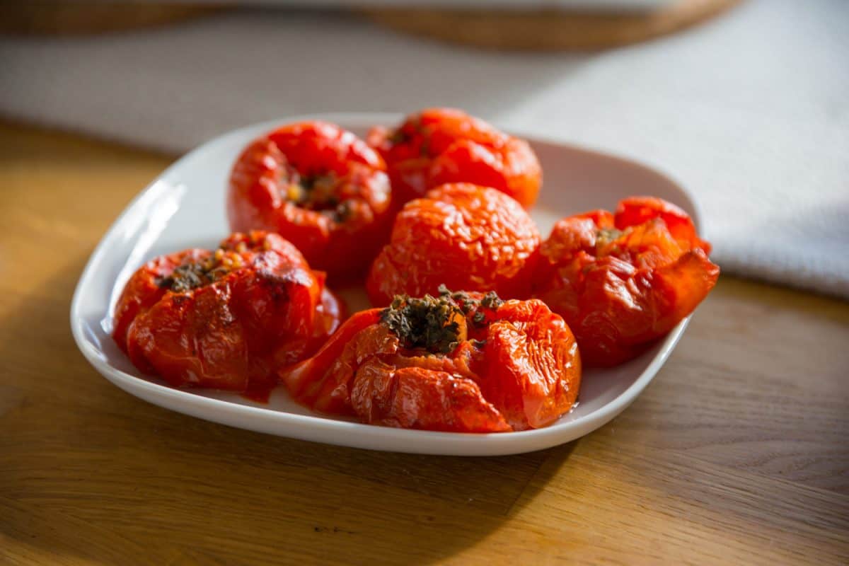 Tomatoes baked from the oven
