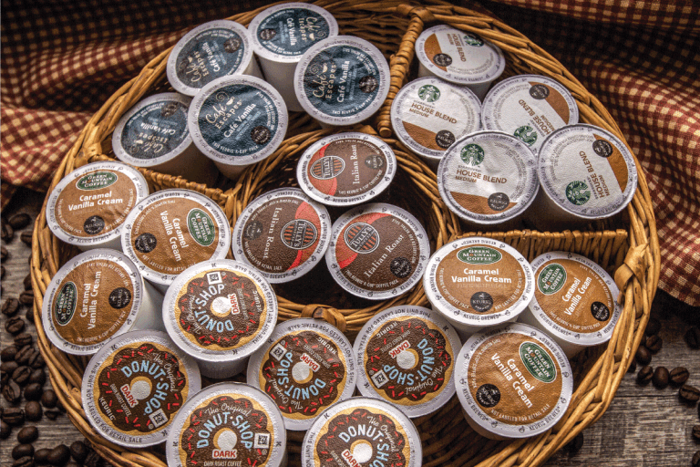 a basket full of k-cups close up shot. How Many Times Can You Use A K-Cup