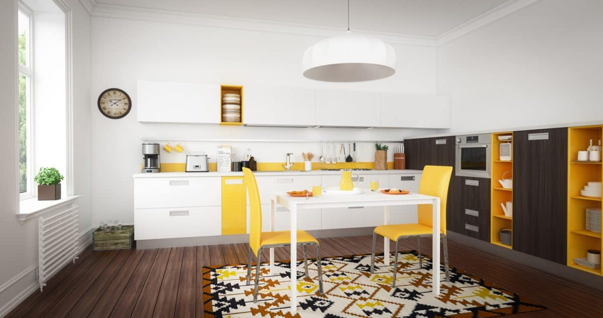 contemporary domestic kitchen interior design