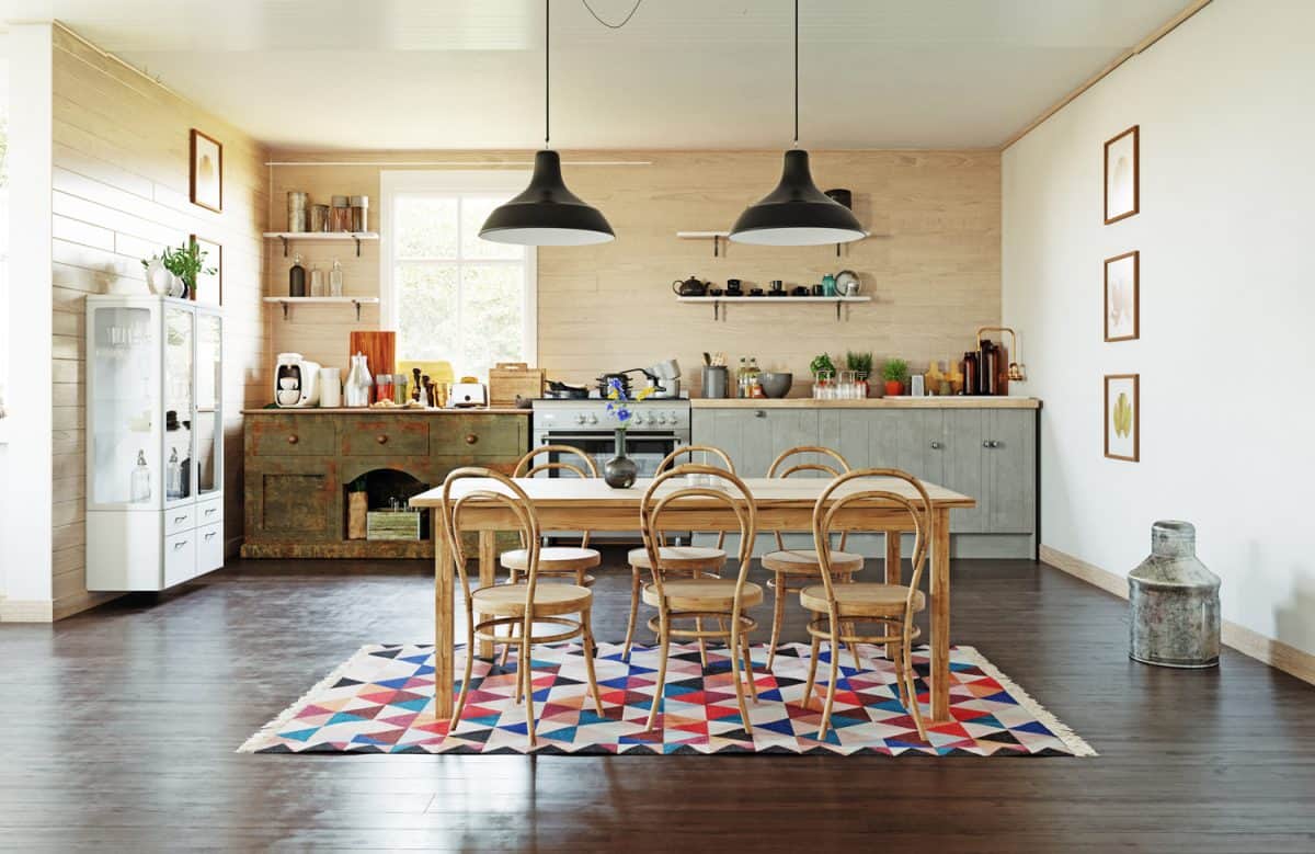 modern country style kitchen interior.