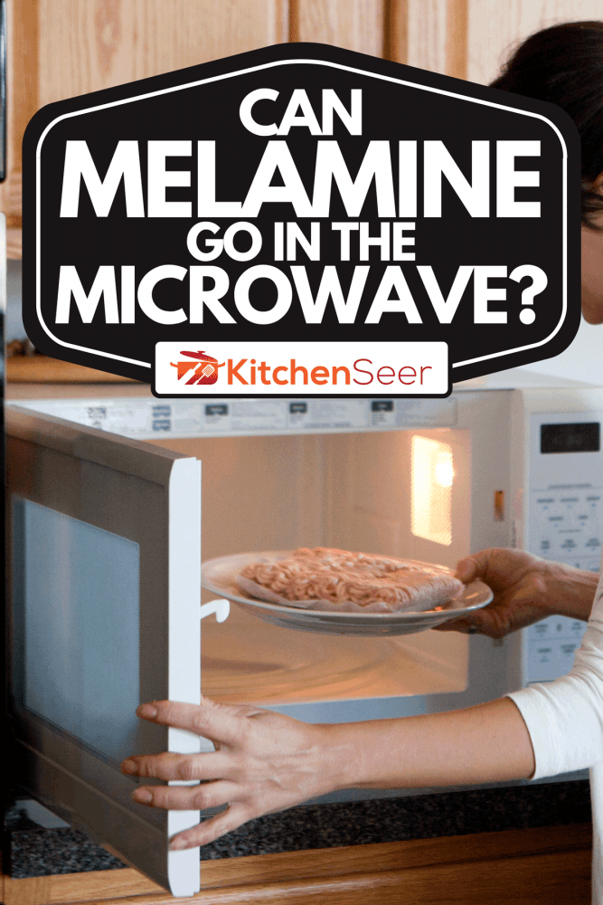 A woman cooking in the kitchen using microwave, Can Melamine Go In The Microwave?