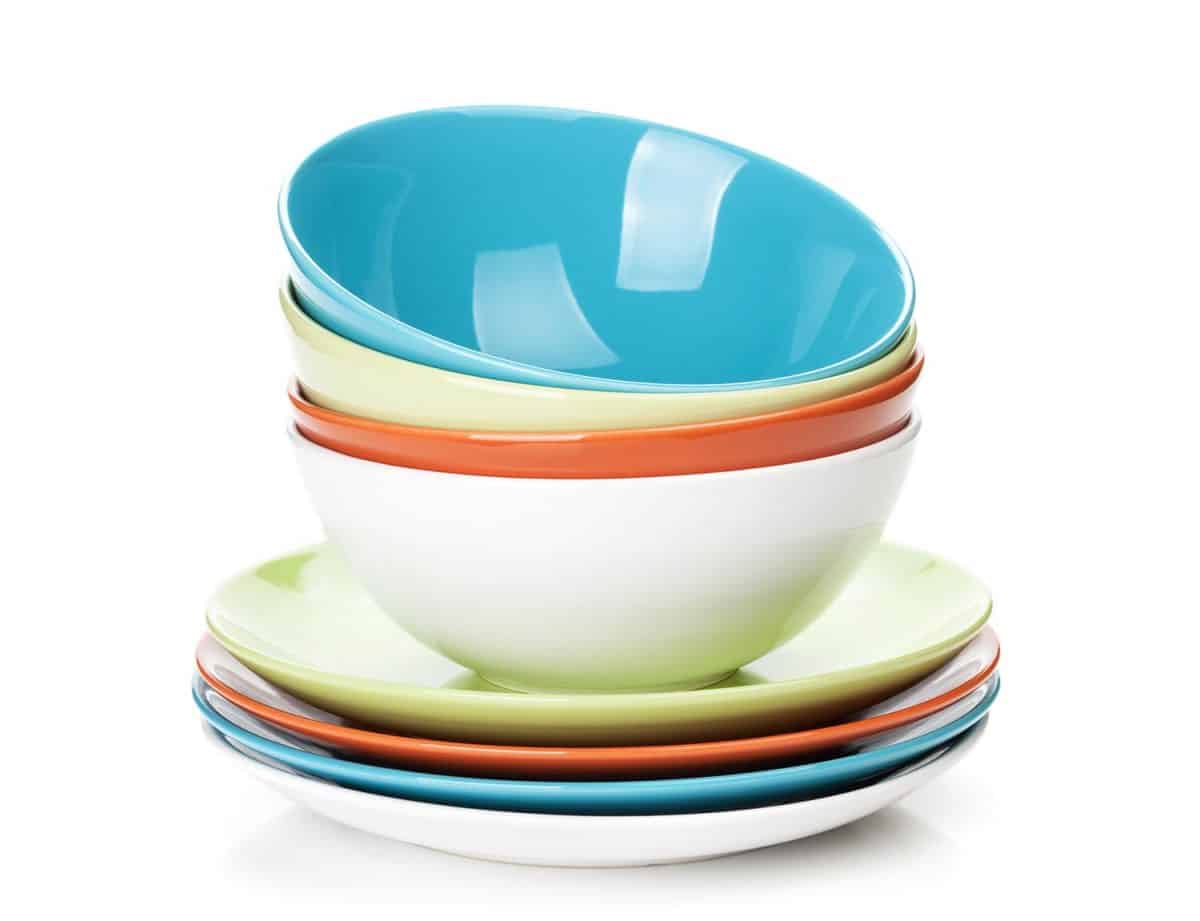 Colorful bowls and plates