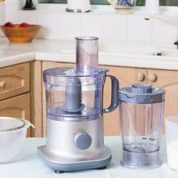 Food processor in kitchen table top, How Loud Is A Food Processor? [With Tips On How To Choose A Quiet One!]