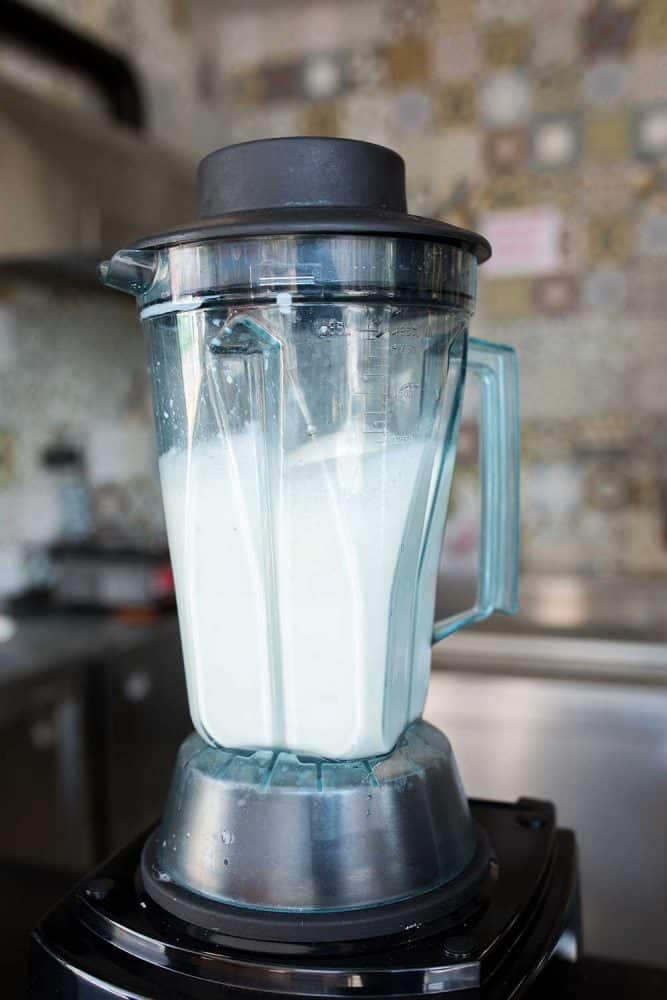 Froth milk in a blender