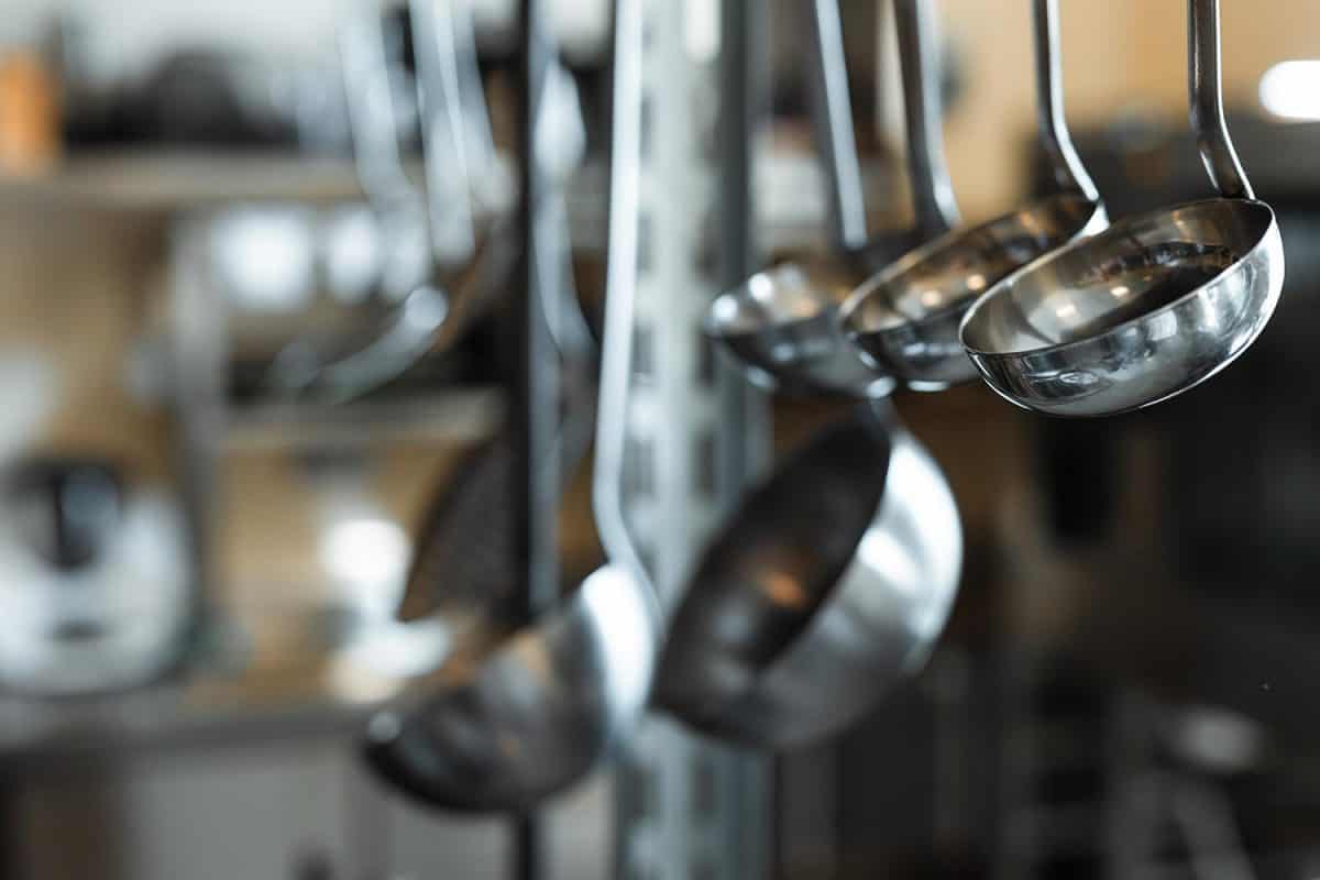 Hanging ladles in the kitchen