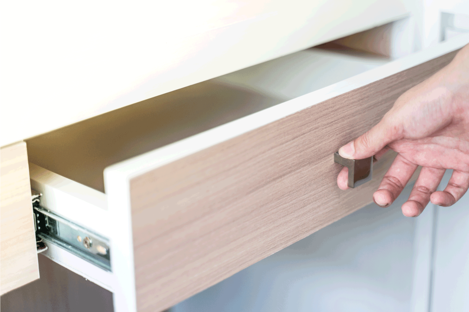 Use Hand Pull Open Drawer Wooden