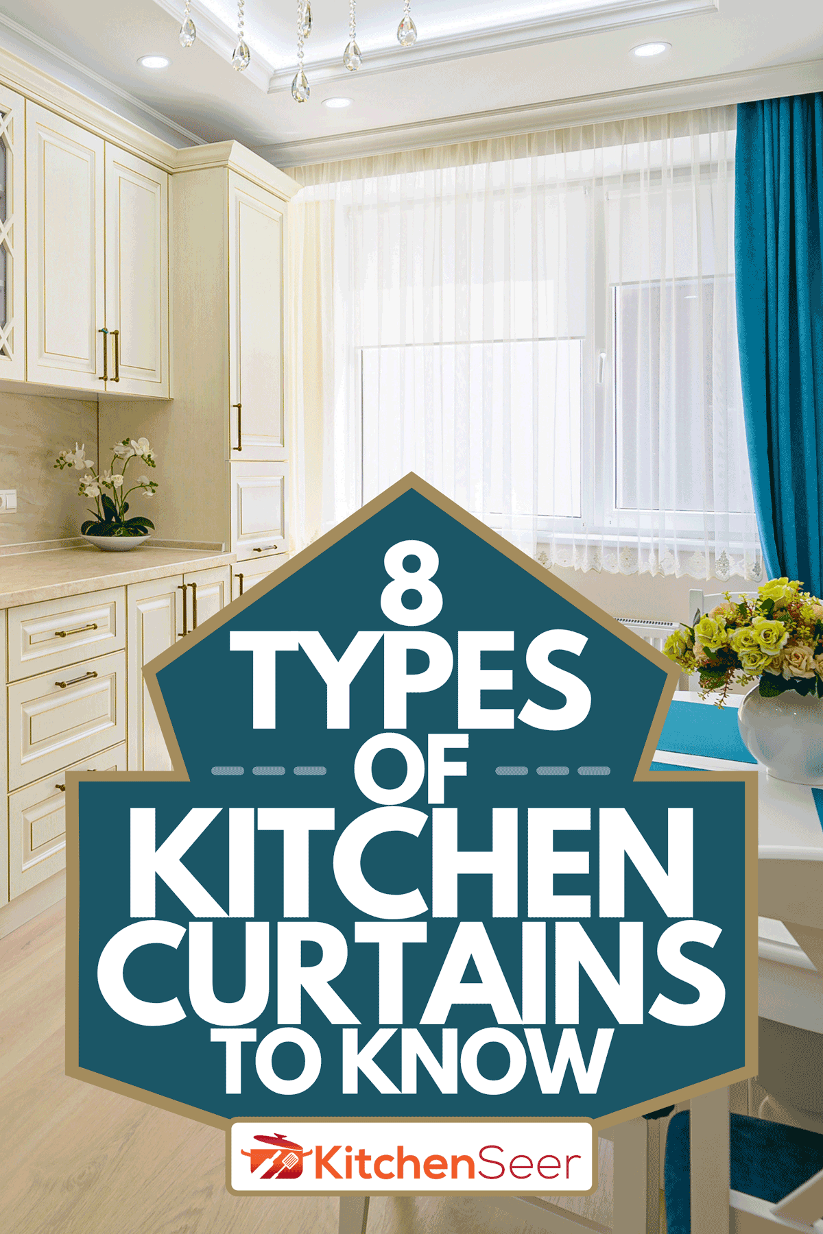 Contemporary classic kitchen interior designed in provence style, 8 Types Of Kitchen Curtains To Know