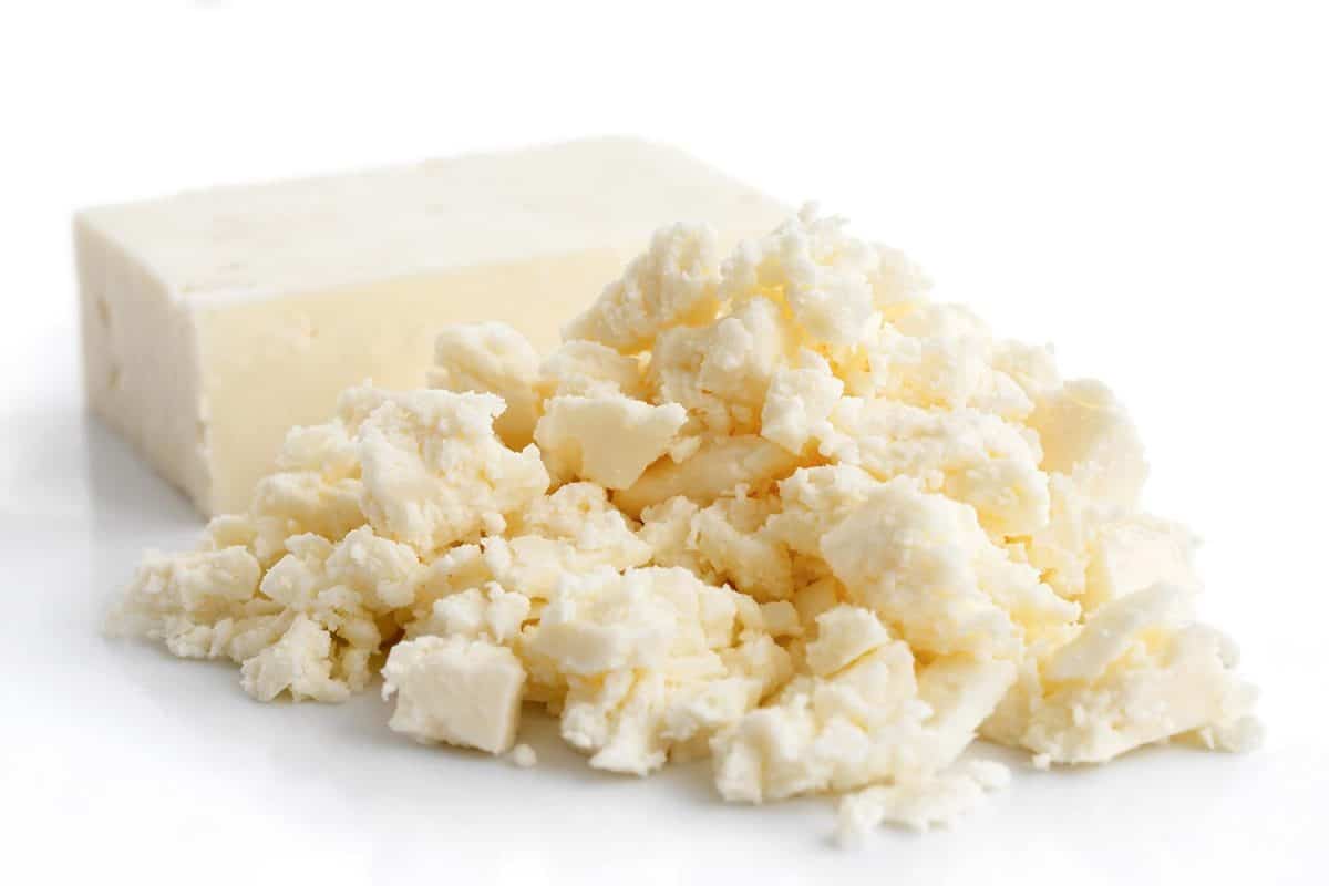 Crumbled white feta cheese