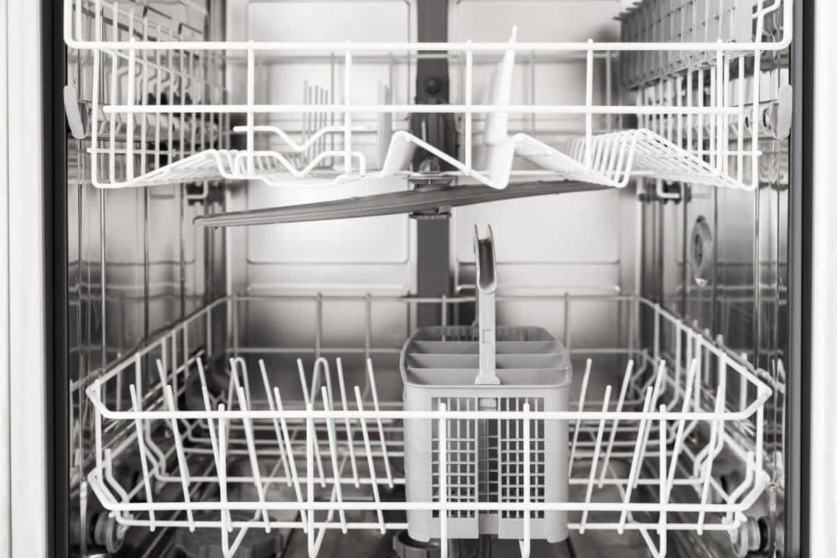 Interior of an empty dishwasher