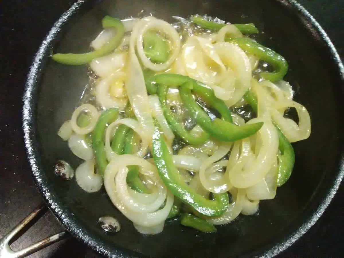 Sauteed green pepper and onions