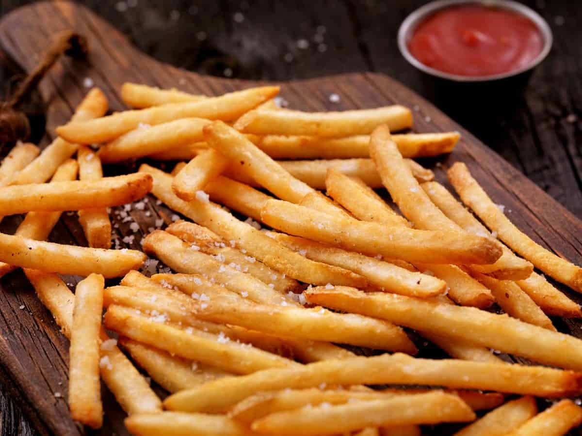 Sea salt French fries with ketchup