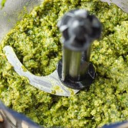 Traditional Genovese pesto sauce in food processor bowl, Food Processor Blade Not Spinning - What To Do?