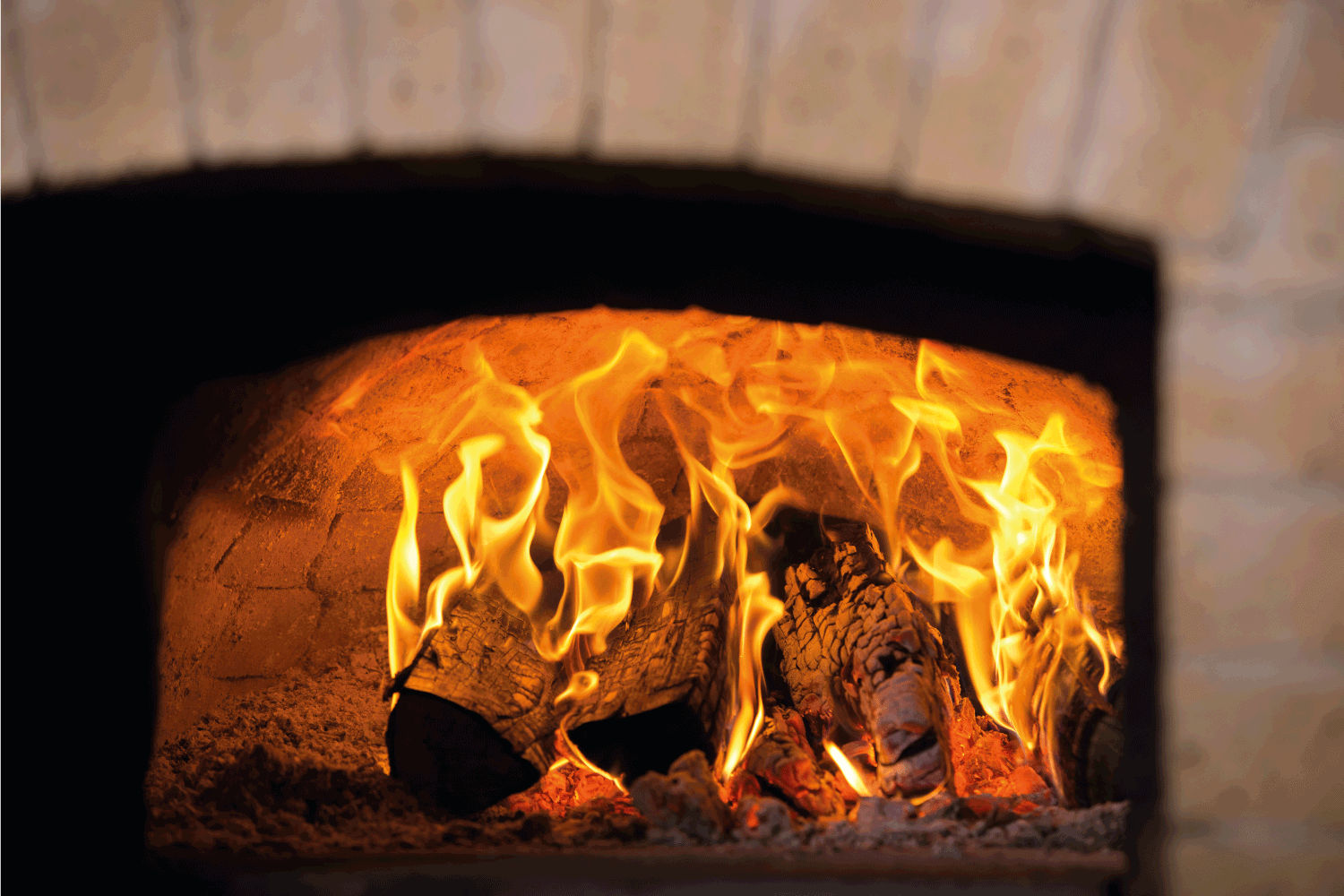 Traditional pizza oven with stone or brick